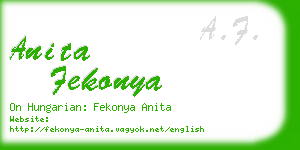 anita fekonya business card